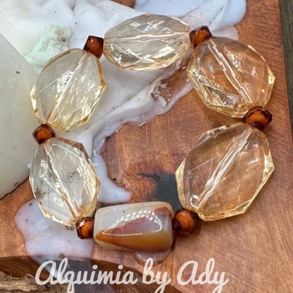 Alquimia Jewelry - Huge carnelian maximalist beaded chunky bracelet